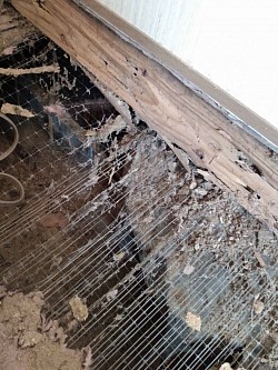 Mobile home floor joist repair before picture