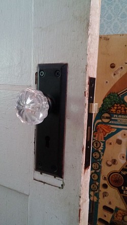 Antique door hardware installation