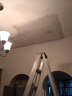 Ceiling water damage repair